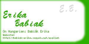 erika babiak business card