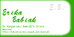 erika babiak business card